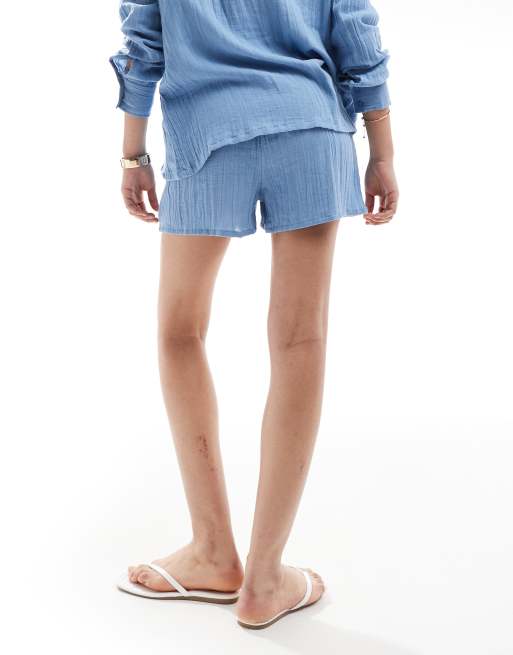 Esclusiva Esmee - Pantaloncini da mare vestibilità comoda blu polvere, 4 di 5