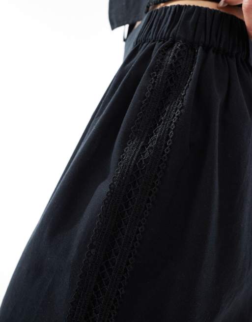 Esclusiva Esmee - Pantaloni da spiaggia neri in coordinato, 5 di 5