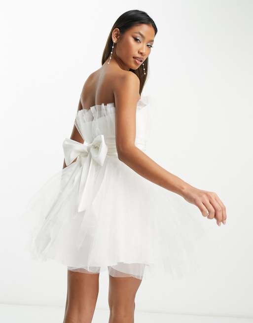 Tulle Vestito Bianco Corto Esclusiva Forever New Vestito Corto Da