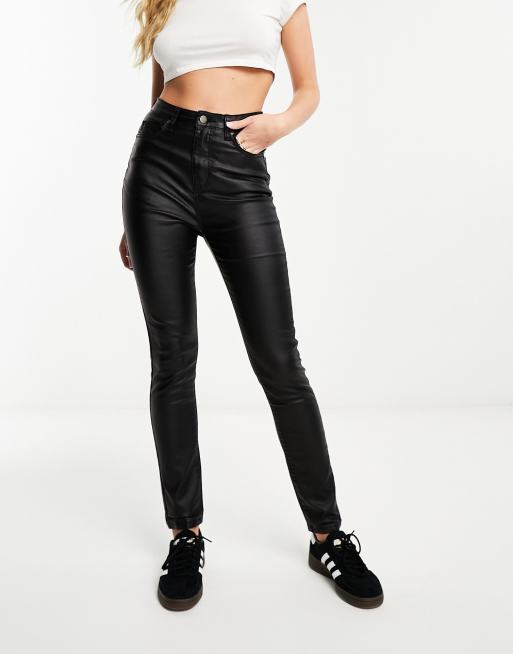 Esclusiva In The Style Jeans skinny spalmati neri a vita alta