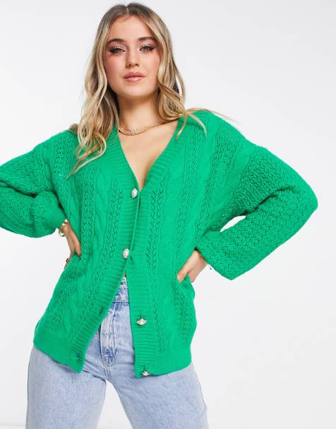 Maglione Cardigan Lavorato A Maglia Con Stampa Multicolore