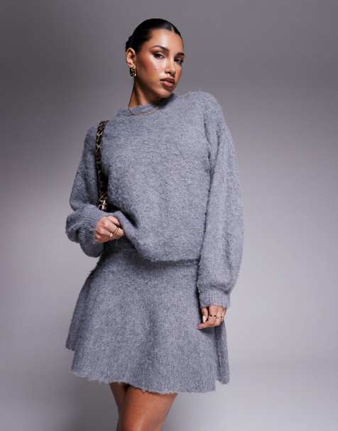Esclusiva In The Style x Natalya Wright - Gonna in maglia soffice antracite - view 1