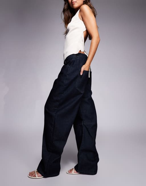 Esclusiva Kaiia - Jeans bombati in misto cotone lavaggio grezzo  , 3 di 5