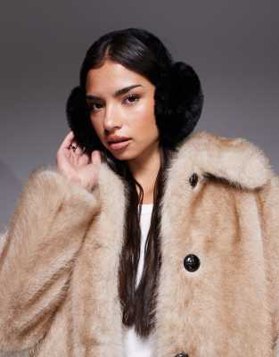 Paraorecchie in pelliccia di visone finta con fascia in velluto - Paraorecchie in soffice peluche - Accessorio pieghevole in pelliccia finta per donna - Fascia per cappello invernale - Bianco - Italia