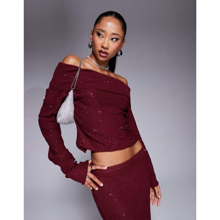 Camicia Tunica Donna Aokosor Con Maniche A Sbuffo E Pizzo – Girocollo Plissettato Rosso Vinaccia L - 3