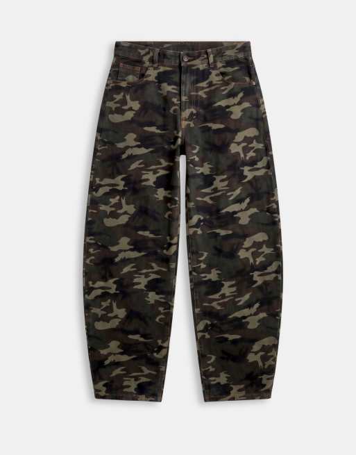 Esclusiva Lioness - Jeans bombati con cavallo basso mimetici, 6 di 9