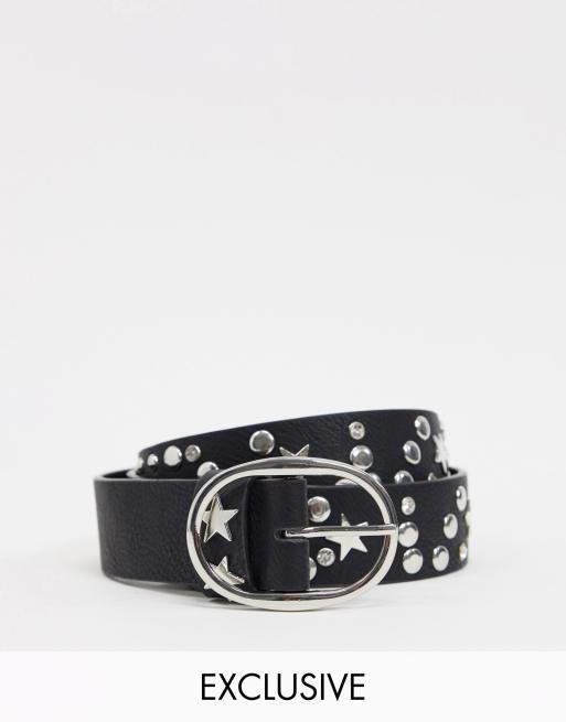 Esclusiva My Accessories London Curve Cintura Per Vita E Fianchi Nera Con Dettagli Con Stelle Evesham Nj