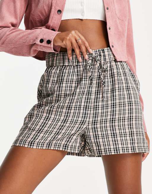 Esclusiva Noisy May - Pantaloncini stile runner grigi a quadri , 3 di 4