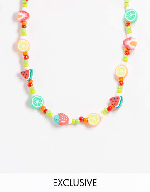 Esclusiva Pieces - Collana multicolore con frutti