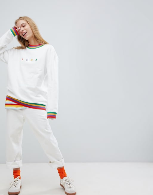 Felpa puma on sale rossa strisce bianche