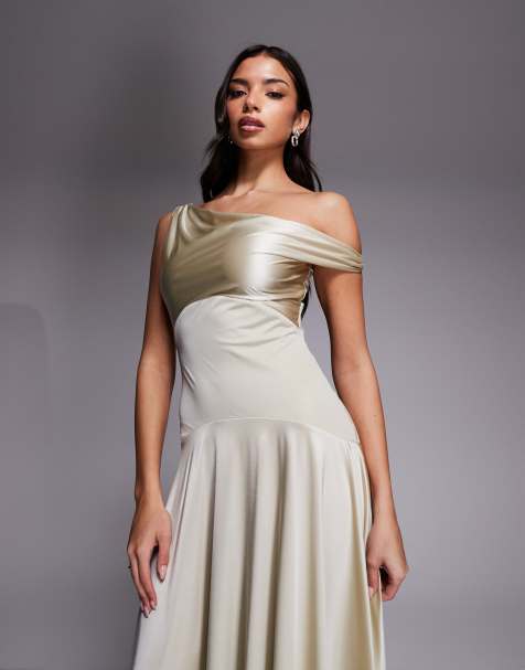 Robe Asymétrique Avec Fente Côté – Fond Asymétrique, Crêpe De Viscose, Taille S-M-L-XL