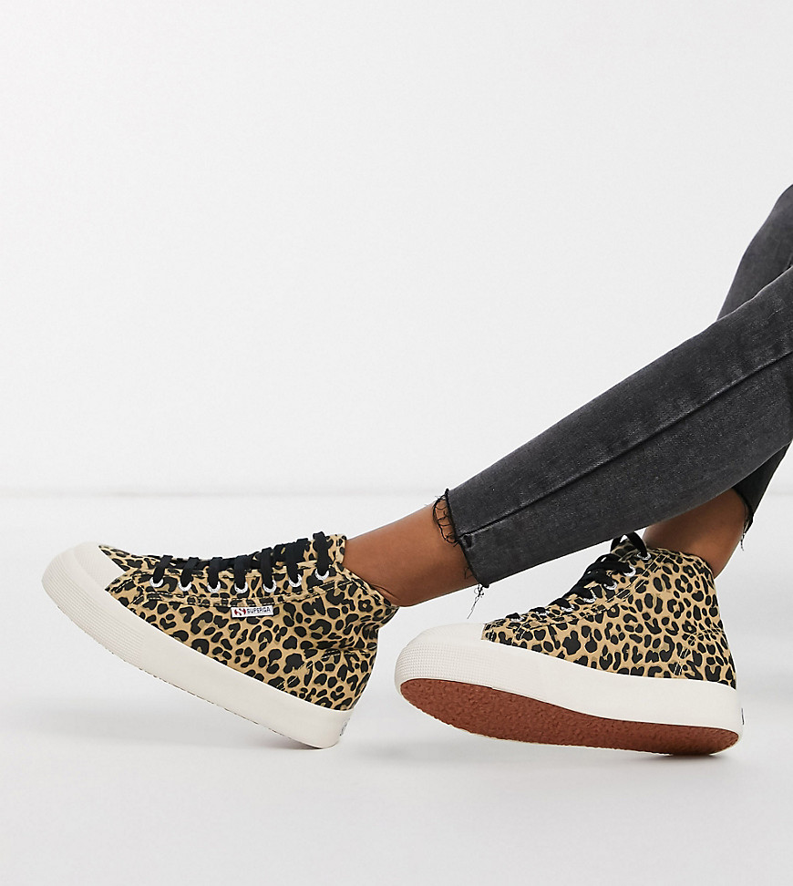 Esclusiva Superga - 2295 - Sneakers alte leopardate-Multicolore
