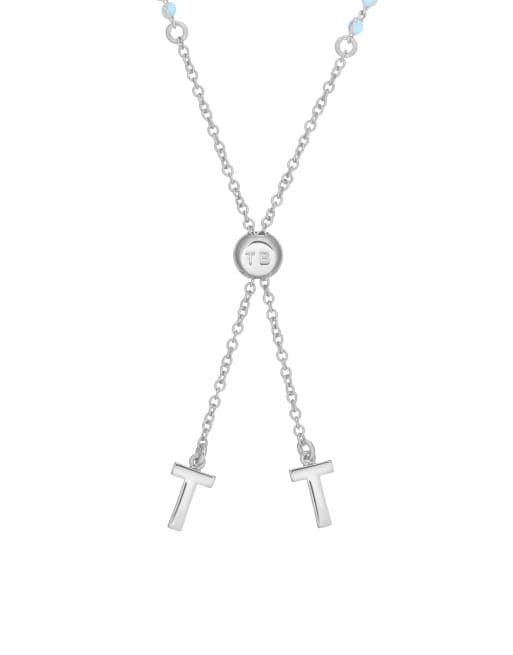 Esclusiva Ted Baker - Saraah - Bracciale color argento e blu con cristalli e coulisse, 3 di 4