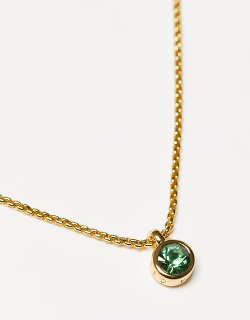 Esclusiva Ted Baker - Sininaa - Collana color oro con ciondolo con cristallo verde