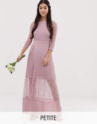 vestito lungo rosa plissettato