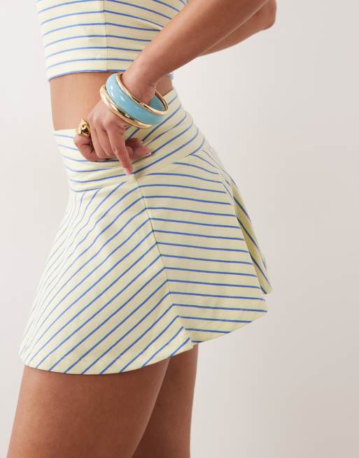 Allegra K Gonna midi da donna con orlo a volant elastico sul retro con bottoni, Blu, 40