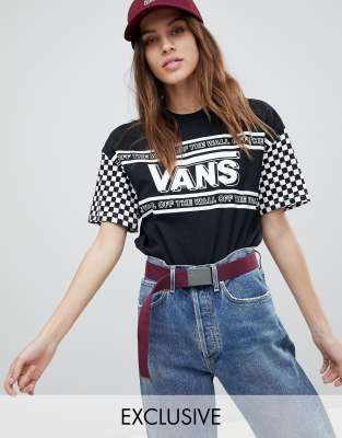 Esclusiva Vans - T-shirt con maniche a scacchi | ASOS