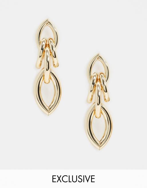 Esclusiva Vero Moda - Orecchini pendenti con catena spessa oro
