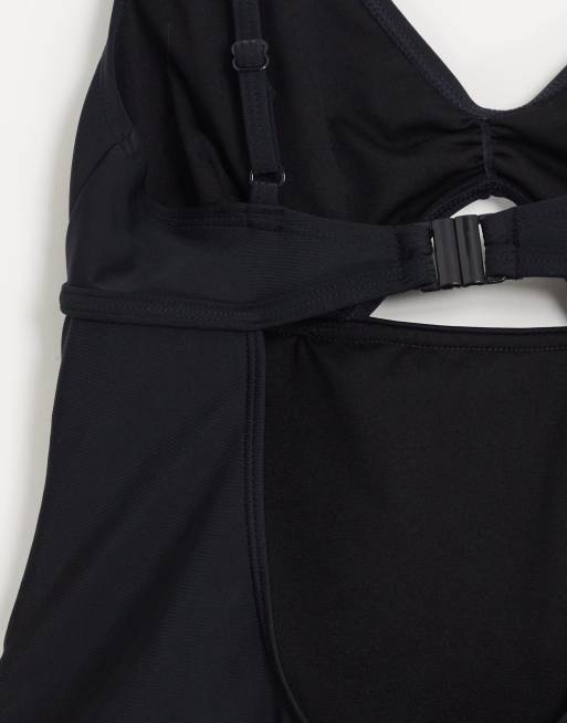 Esclusiva Wolf & Whistle Maternity - Costume da bagno con cut-out nero, 4 di 4