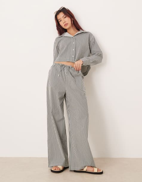 Esmee beach co-ord in green stripe - view 1