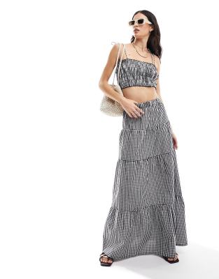 Esmee beach maxi skirt co-ord in gingham - ASOS Price Checker