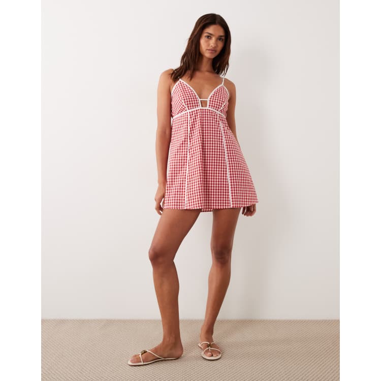 red gingham dress amazon DMOYALA Sleeveless Maxi Dress for Women Gingham Dress Plaid Dress Scoop  Neck Smocked Dress High Waist Flowy Dresses Red S at Amazon Women's  Clothing store
