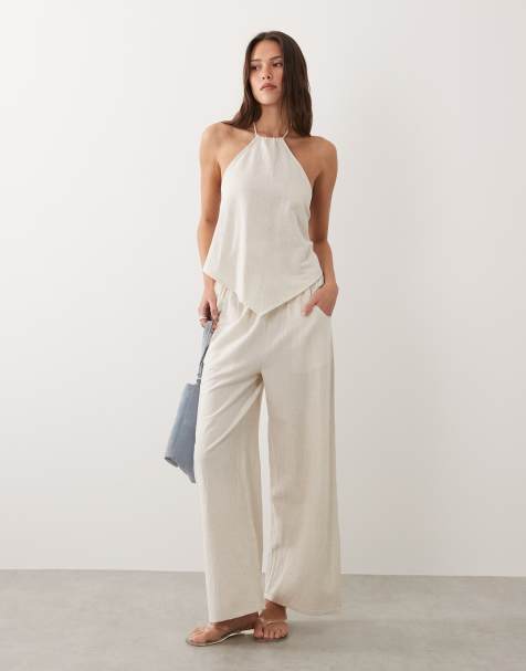 Esmée beach pants set in natural beige - view 1