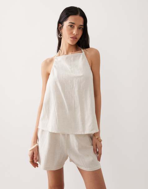 Esmée – Beige strandtopp med halterneck, del av set - view 1