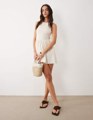 white dress with brown sandals NADIA EMBROIDERED COTTON LACE BOHO DRESS – Velvet by Graham & Spencer
