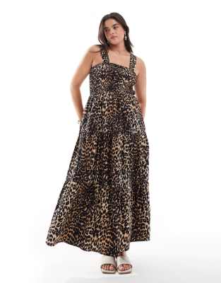 Esmee Curve Esmee Curve beach dress in leopard print-Multi