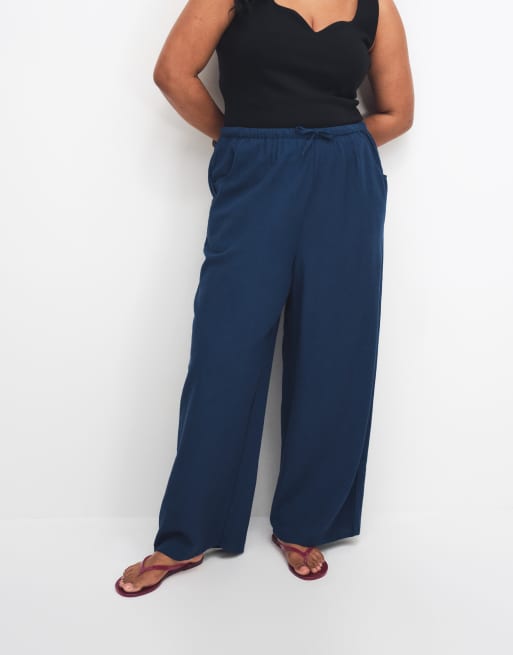 Esmee Curve beach trousers in navy, 2 of 9