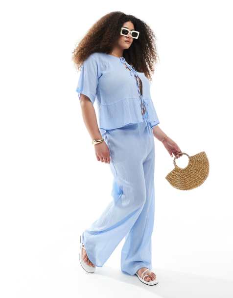 Esmee Curve Exclusive beach co-ord in blue - view 1