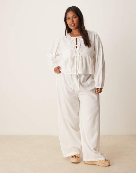 Esmee Curve Exclusive beach co-ord in white - view 1
