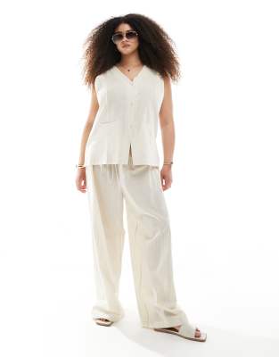 Esmee Curve Exclusive beach set in beige and white stripe - view 1