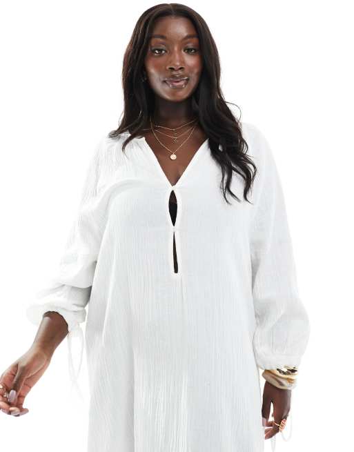 white long sleeve wrap dress Donna Karan Women's V-Neck Long-Sleeve - Cream engagement photos Color:PASTEL CORAL Girls 4-12 Jumping Beans NAZEF
