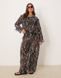 [Esmee Curve] Esmee Curve Exclusive sheer beach pants in zebra-Multi 20 Black and white