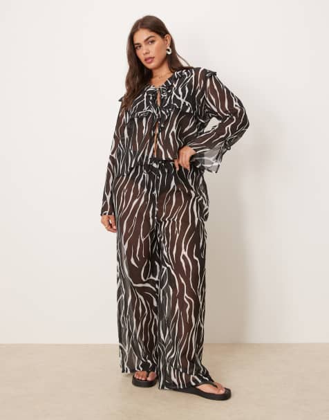 Esmee Curve Exclusive sheer beach set in zebra - view 1