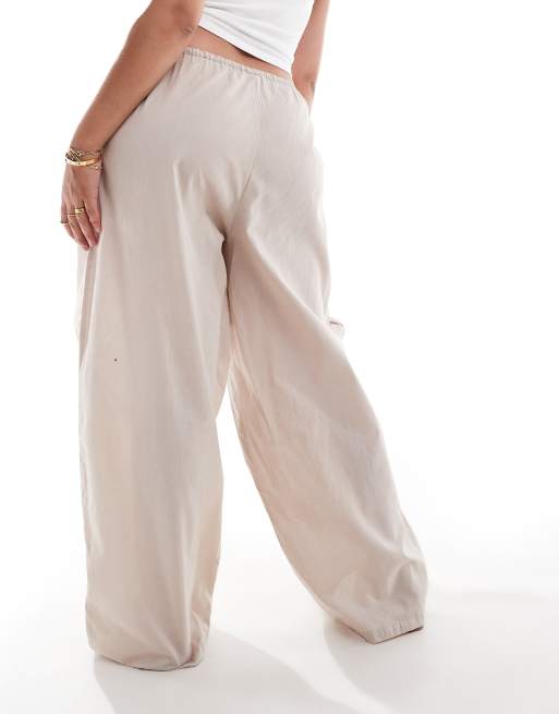 Esmée Curve - Exclusive - Strandbroek met textuur in lichtbeige, deel van co-ord set, 5 van 5
