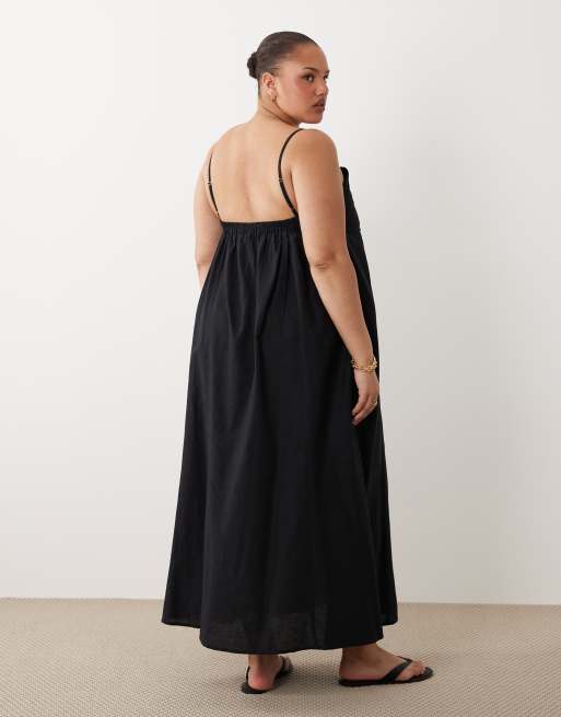 Esmee Curve maxi beach dress in black, 4 of 4