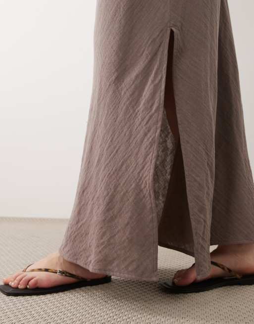 Esmee Curve – Maxi-Strandkleid in Braun mit Riemchenträgern, 3 von 4