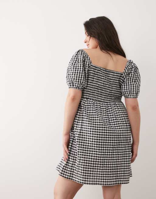 Esmee Curve mini beach dress in black & white gingham, 2 of 4