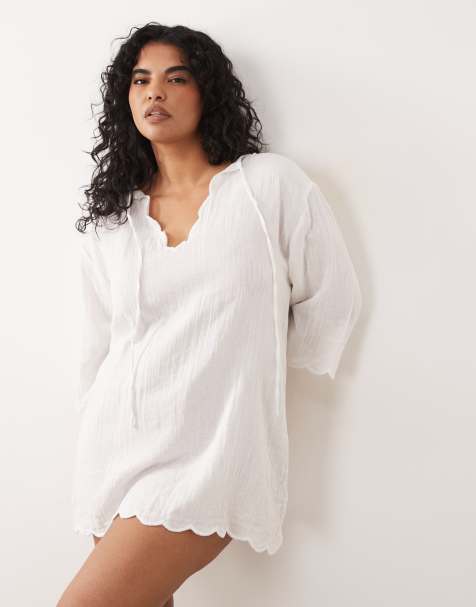 Esmée Curve – Mini-Strandkleid in Weiß - view 1