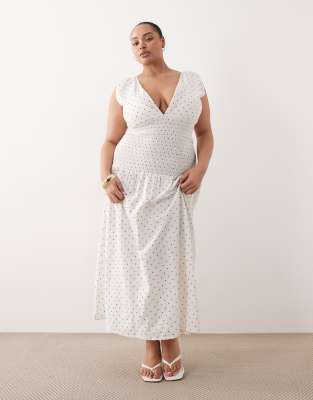 Esmée Curve - Robe de plage longue à fronces et taille mi-haute - Noir et blanc à pois 52
