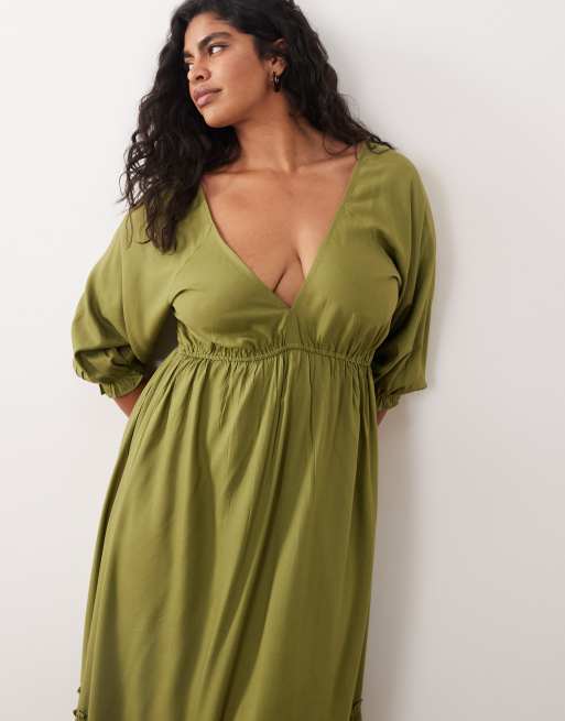 Esmée Curve - Robe de plage longue à manches longues - Olive, 3 de 4