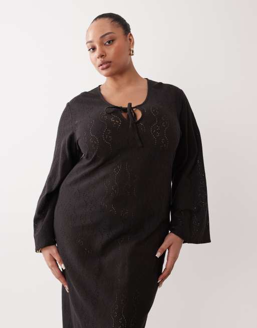 Esmée Curve - Sort strikket maxi-strandkjole, 3 af 4