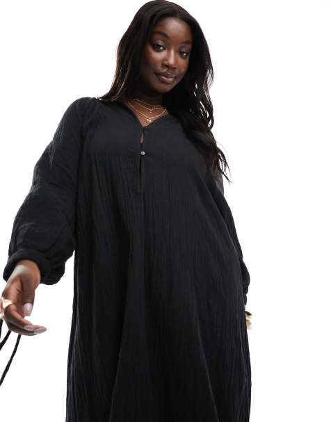 Esmée Curve – Svart sommarklänning i oversize för stranden, exklusivt hos ASOS - view 1