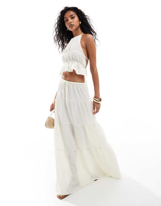 Esmee - Ensemble de plage transparent et texturé - Crème