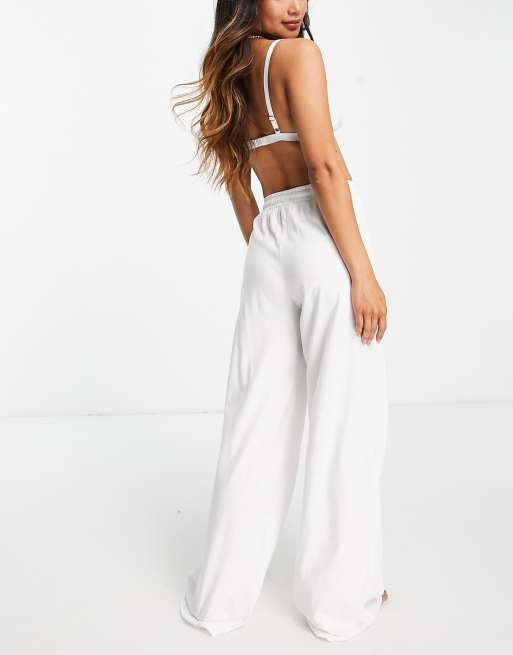 White jersey sale trousers