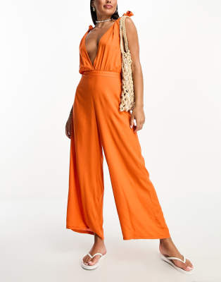 Esmée Esmee Exclusive Beach Jumpsuit In Orange