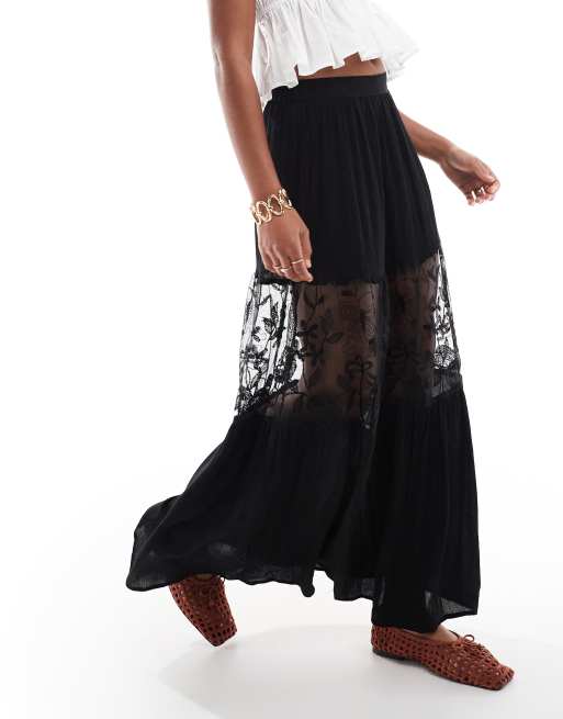 UNDRESSED LACE SANDWICH SKIRT 冷やす ブラック M 